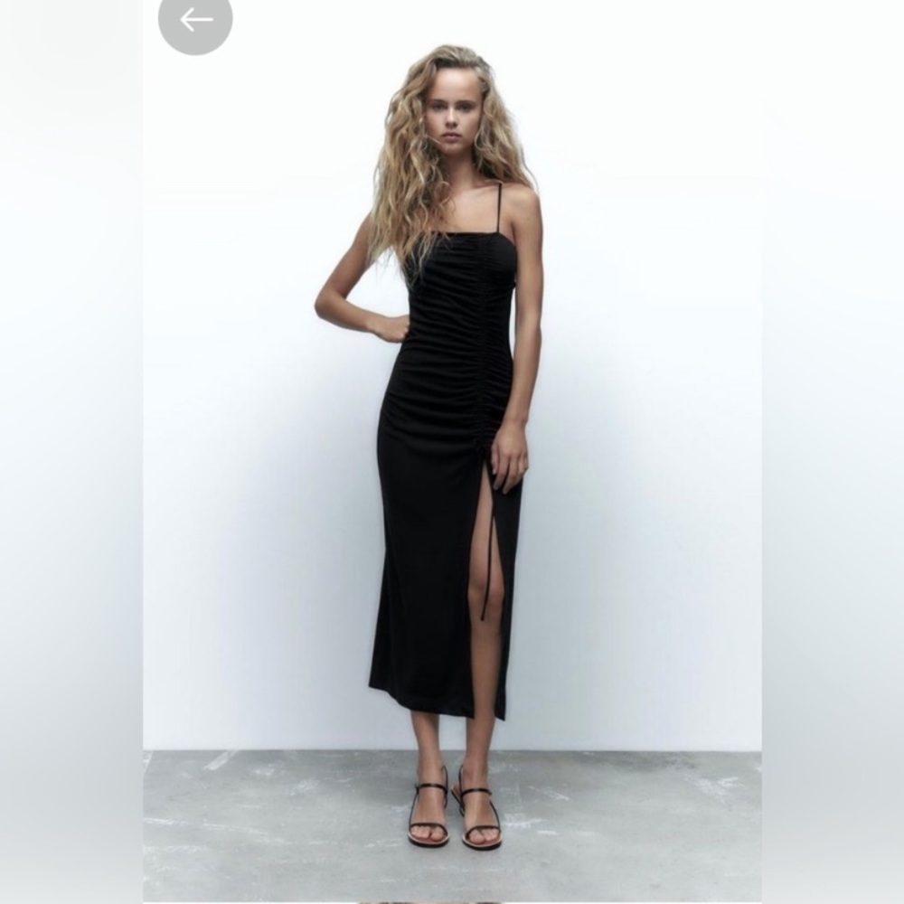 Zara MIDI Dress with gathered detail